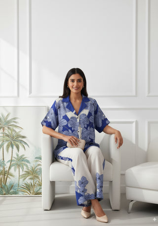 Blue & White Floral Co-Ord Set
