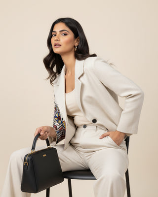 Beige Power Co-ord set 2pc