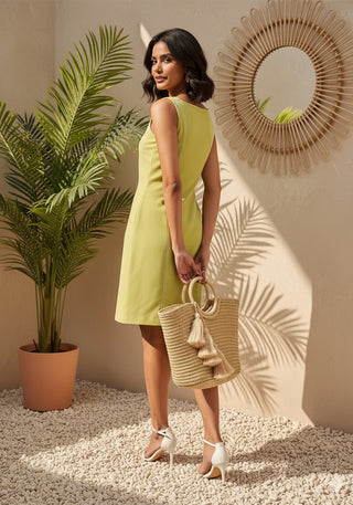 Lime Green Sleeveless A-Line Mini Dress