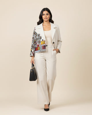 Beige Power Co-ord set 2pc
