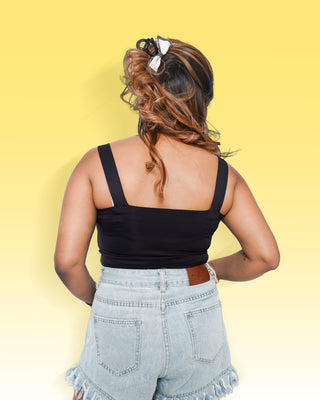 Washed Denim Shorts
