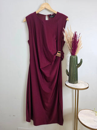 Elegant Draped Midi Dress