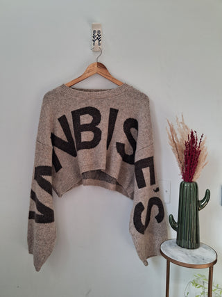Graphic Winter Sweater – “VAN BISES” Oversized Knit