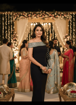 One-Shoulder Embellished Bodycon Dress