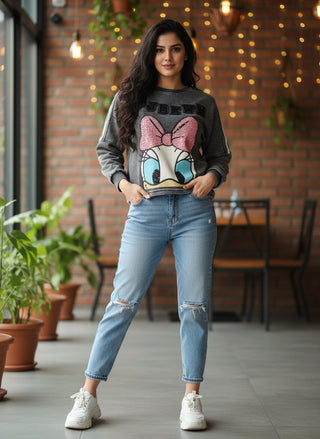 Charcoal Daisy Sweatshirt