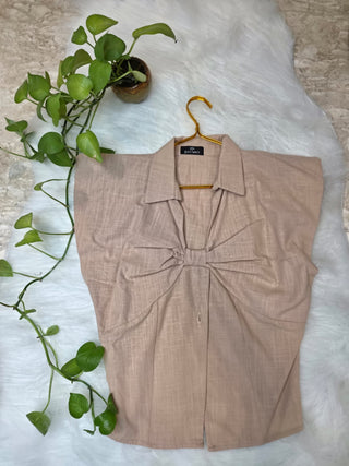 Bow-Front Sleeve Top