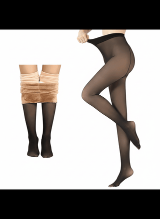 Thermal Fleece-Lined Sheer Tights – Ultra-Warm Winter Stockings